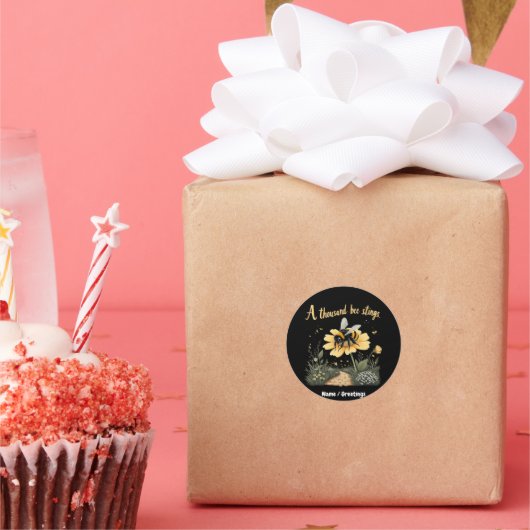 Duizend bijen steken gedurfde Design Ronde Sticker (Feest)