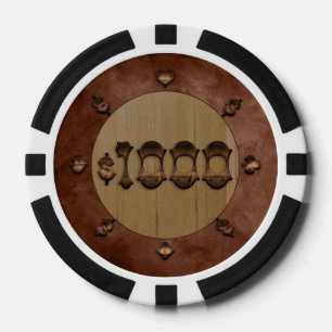 Duizend dollar oude toneelchips uit de westerstijl poker chips