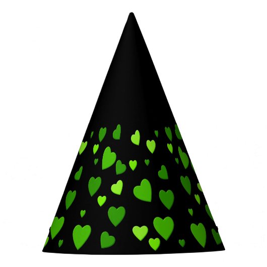 duizend harten voor je met zwarte achtergrond feesthoedjes (Voorkant)