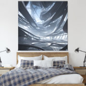 Duizend jaar op de afdruk van een toekomstig huis canvas afdruk (Insitu (Slaapkamer))