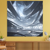 Duizend jaar op de afdruk van een toekomstig huis canvas afdruk (Insitu (Woonkamer))