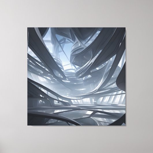 Duizend jaar op de afdruk van een toekomstig huis canvas afdruk (Voorkant)