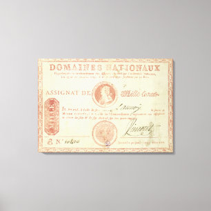 Duizend livre - biljet met Louis XVI's Canvas Afdruk