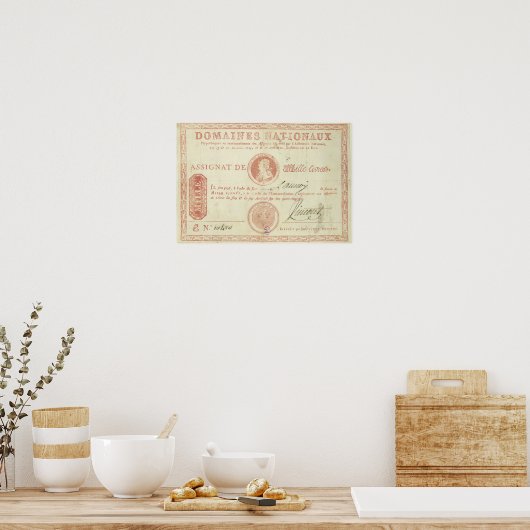 Duizend livre - biljet met Louis XVI's Poster (Keuken)