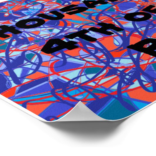 Duizend Oaks, vierde juli, parade, abstracte kunst Poster (Hoek)