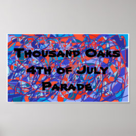 Duizend Oaks, vierde juli, parade, abstracte kunst Poster