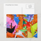 Duizend papieren kranen - Senbazuru - worden gezon Briefkaart (Voorkant / Achterkant)