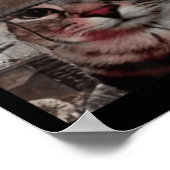 Duizend Yard Stare Funny Soldier Cat Meme In Bat Poster (Hoek)