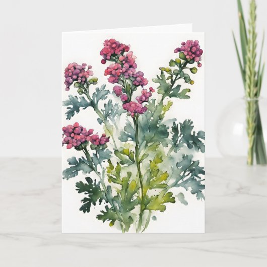 Duizendblad - Watercolor bloemen Kaart (Voorkant)