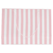 Duizendjarige roze en witte streep groot cadeauzakje (Achterkant)