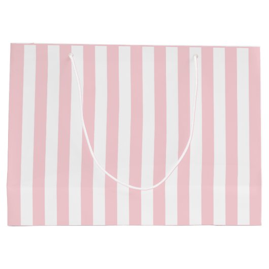 Duizendjarige roze en witte streep groot cadeauzakje (Achterkant)