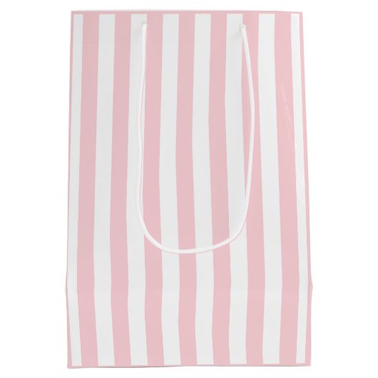 Duizendjarige roze en witte streep medium cadeauzakje (Achterkant)