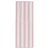 Duizendjarige roze en witte streep wijn cadeautas (Voorkant)