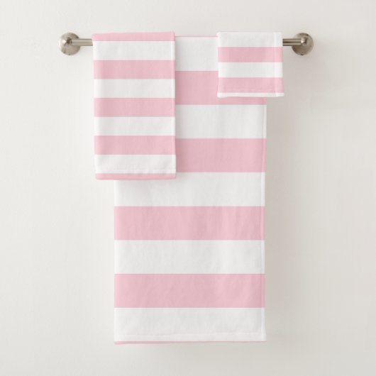 Duizendjarige roze en witte strepen bad handdoek (Insitu)