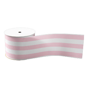 Duizendjarige roze en witte strepen grosgrain lint
