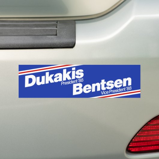 Dukakis 1988 Bumpersticker (Op auto)