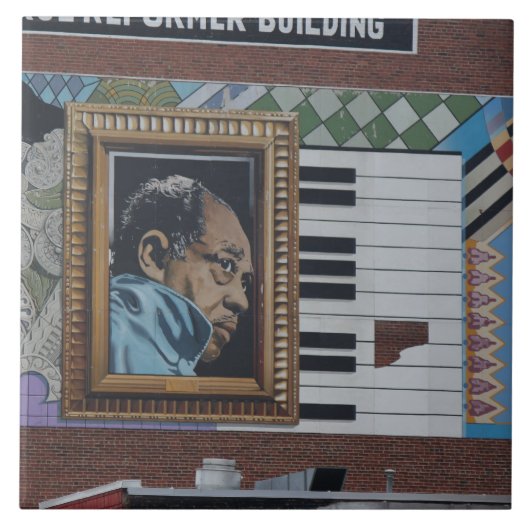 Duke Ellington Wall Mural, iconisch gelijkstroomla Tegeltje (Voorkant)