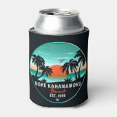 Duke Kahanamoku Beach Hawaï Retro Sunset Souvenir Blikjeskoeler (Blikje Voorkant)