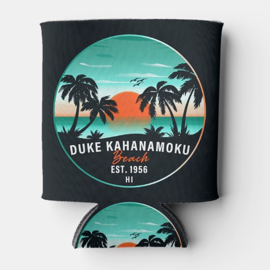 Duke Kahanamoku Beach Hawaï Retro Sunset Souvenir Blikjeskoeler (Voorkant)