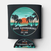 Duke Kahanamoku Beach Hawaï Retro Sunset Souvenir Blikjeskoeler (Achterkant)