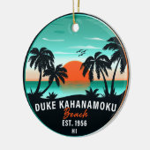 Duke Kahanamoku Beach Hawaï Retro Sunset Souvenir Keramisch Ornament (Links)