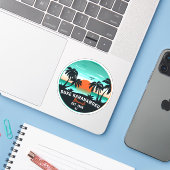 Duke Kahanamoku Beach Hawaï Retro Sunset Souvenir Sticker (Laptop met iPhone)