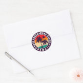 Duke Kahanamoku Beach Hawaii Retro 70-80-zomer Ronde Sticker (Envelop)