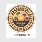 Duke Kahanamoku Beach Hawaii Retro 70-80-zomer Sticker (Vel)