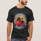 Duke Kahanamoku Beach Hawaii Retro Palm Trees 60s T-shirt (Voorkant)