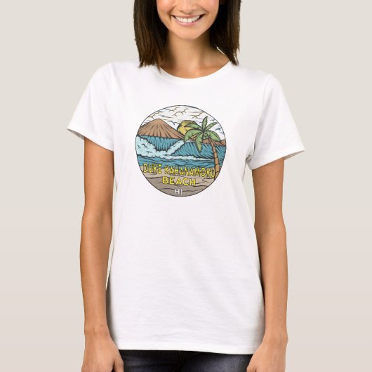 Duke Kahanamoku Beach Hawaii Vintage T-shirt (Voorkant)
