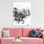 Duke of Monmouth Advancing op Taunton Canvas Afdruk (Insitu (Woonkamer))