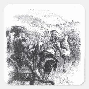 Duke of Monmouth Advancing op Taunton Vierkante Sticker