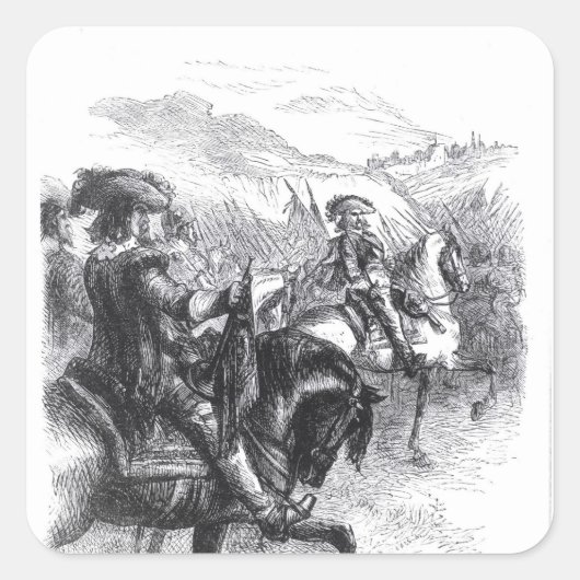 Duke of Monmouth Advancing op Taunton Vierkante Sticker (Voorkant)