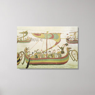 Duke William van Normandy kruist het zee Canvas Afdruk