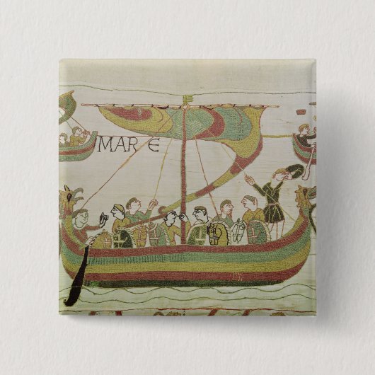 Duke William van Normandy kruist het zee Vierkante Button 5,1 Cm (Voorkant)