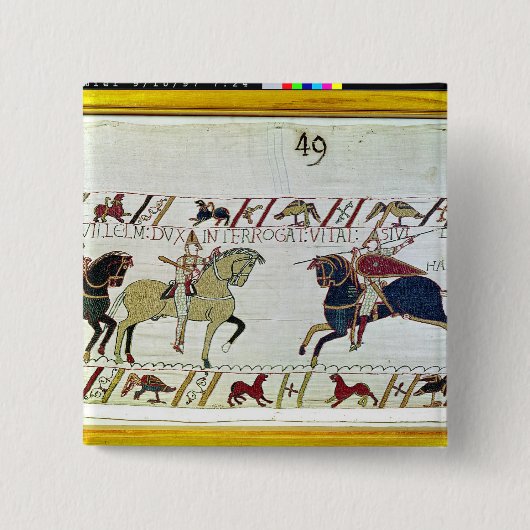 Duke William vraagt Vital Vierkante Button 5,1 Cm (Voorkant)