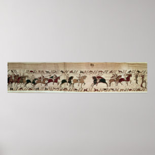 Duke William's ridders komen aan om de strijd aan  Poster