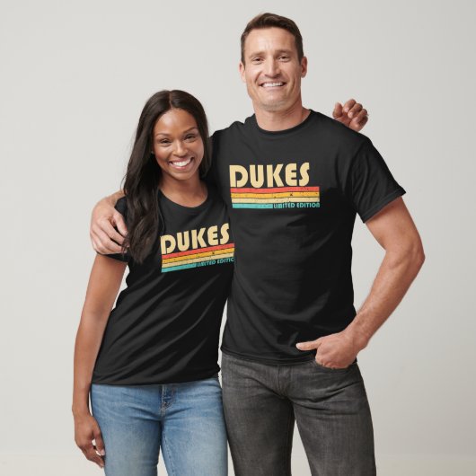 DUKES Surname Funny Retro  80S 90S Birthday T-shirt (Unisex)