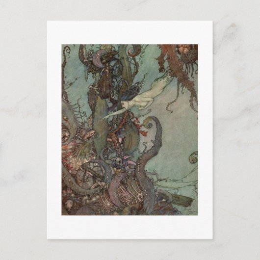 Dulac is de kleine zeemeermin briefkaart (Voorkant)