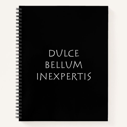Dulce bellum inexpertise notitieboek (Voorkant)
