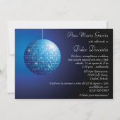Dulce Dieciséis Disco Bal Azul Fiesta Kaart (Achterkant)