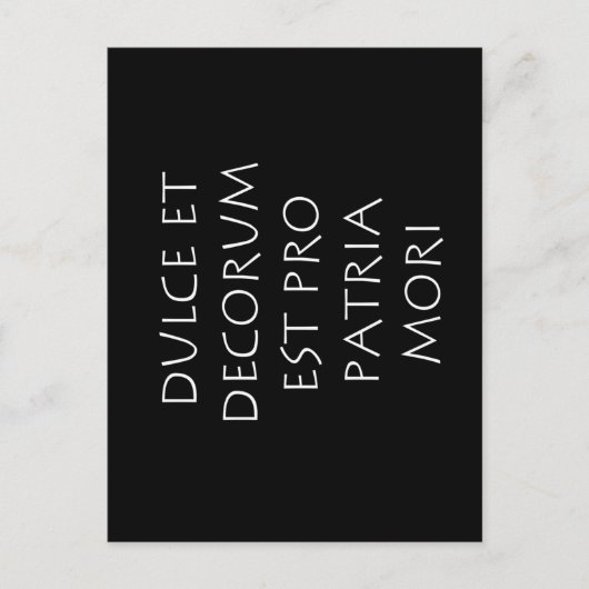 Dulce et decorum est pro patria mori briefkaart (Voorkant)