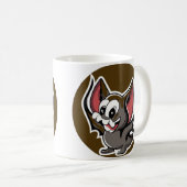 dulce tierno murciélago alado negro gótico koffiemok (Voorkant rechts)