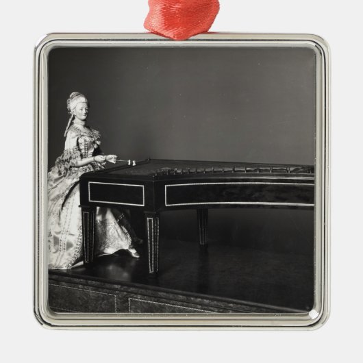 Dulcimeerspeler Metalen Ornament (Voorkant)