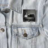 Dulcimeerspeler Vierkante Button 5,1 Cm (In situ)