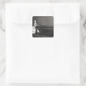 Dulcimeerspeler Vierkante Sticker (Tas)
