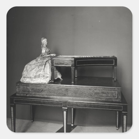 Dulcimeerspeler Vierkante Sticker (Voorkant)