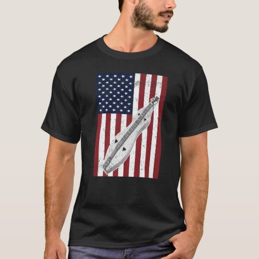 Dulcimer American Flag US  T-shirt (Voorkant)