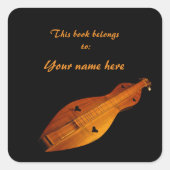 Dulcimer Bookplaat Vierkante Sticker (Voorkant)