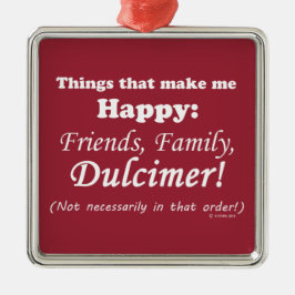 Dulcimer maakt me gelukkig metalen ornament